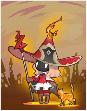 Fire Witch Card